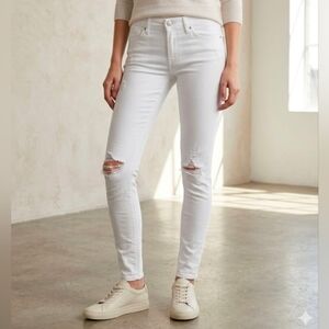 Levi's 711 Skinny Jeans Women 25 White Denim Stretch Comfy Summer Classic